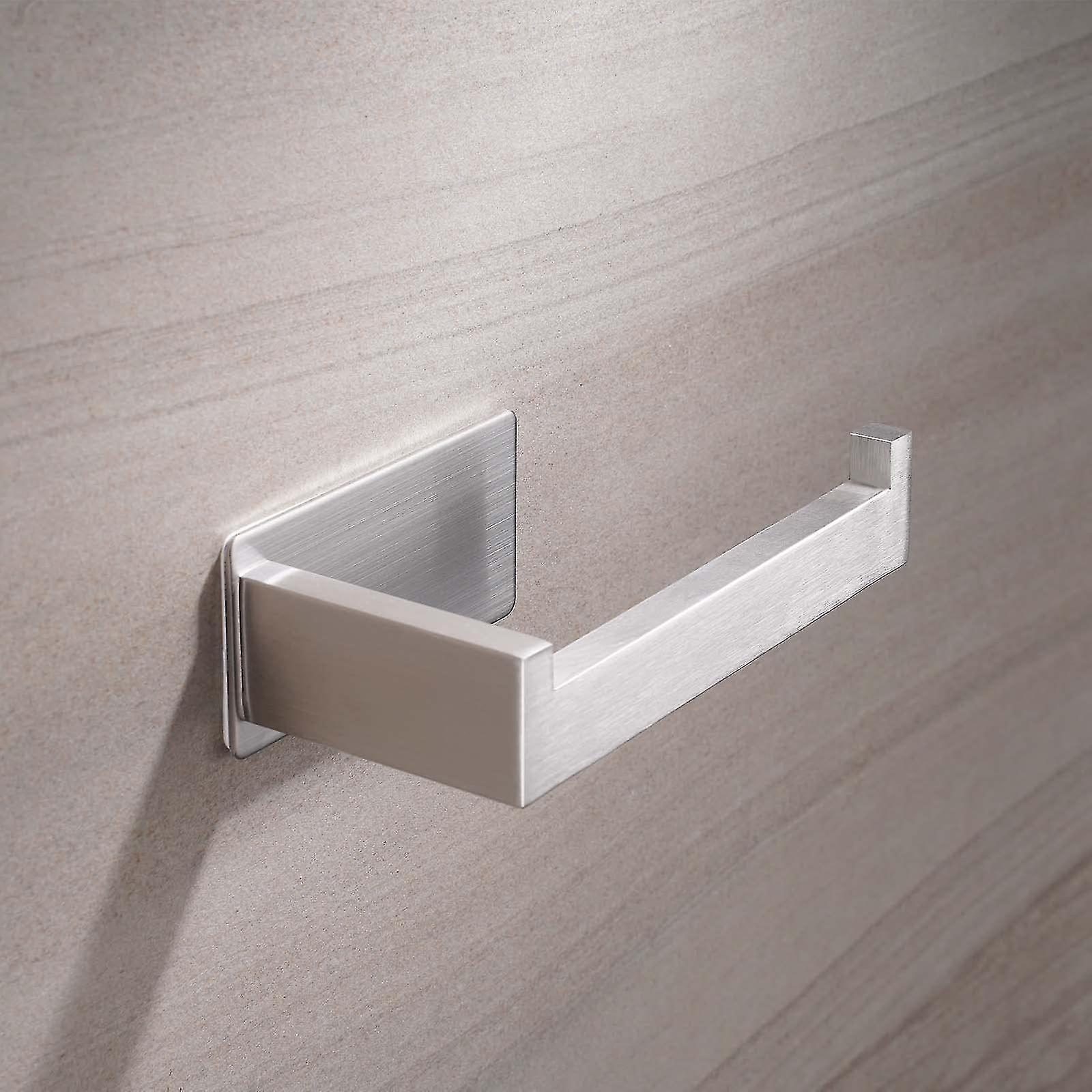 Toilettenpapierhalter, Selbstklebend, Edelstahl, Silberfarben, Ohne Bohren