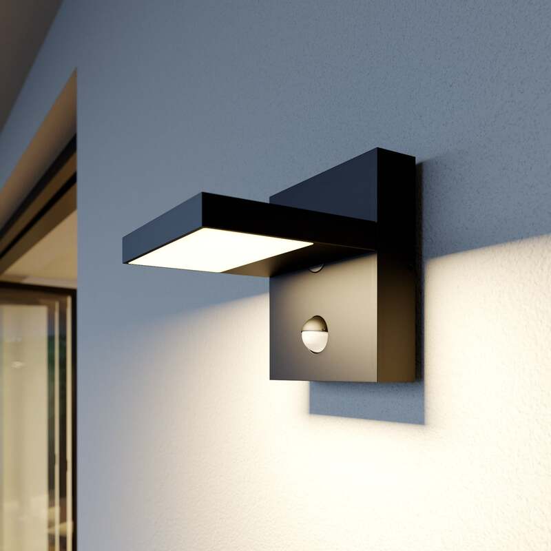 [gebraucht] B-ware Lucande Außenwandleuchte Silvan Led Gartenlampe Mit Sensor Ip54 Anthrazit