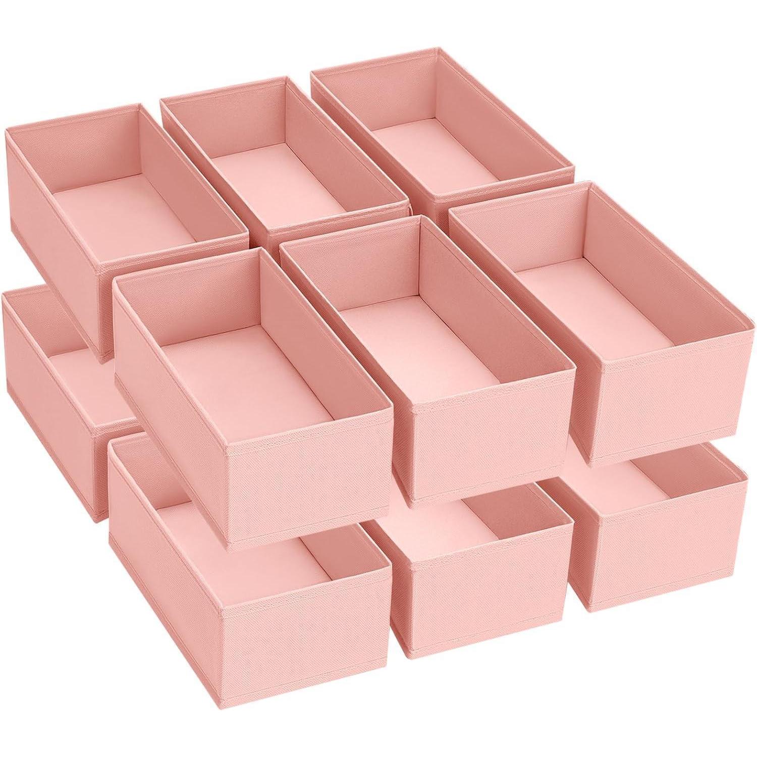 Schubladen Organizer 12 Stück Faltbar Für Unterwäsche & Socken, Rosa