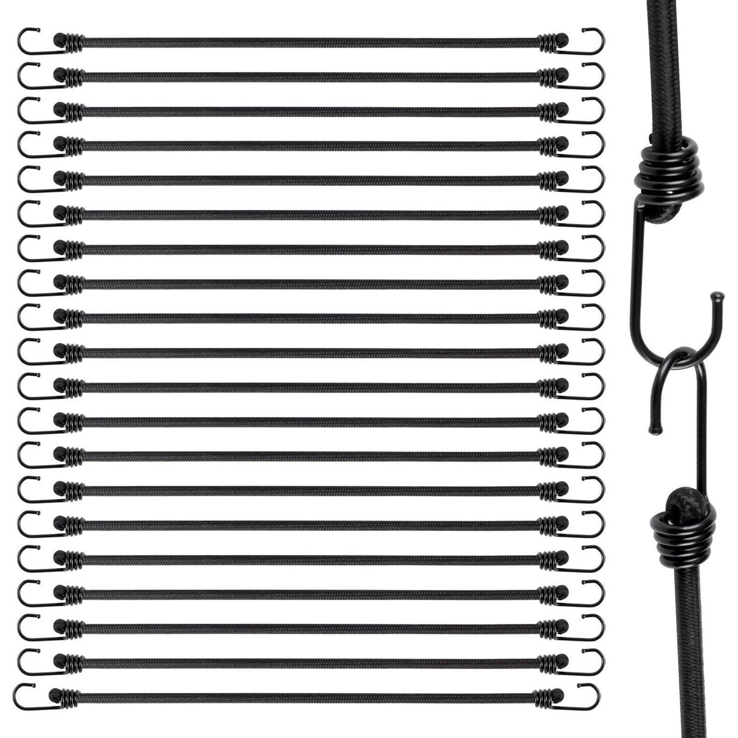 Spanngummis Mit Haken 20 Stück, 60 Cm, Robust, Für Gepäck & Fracht