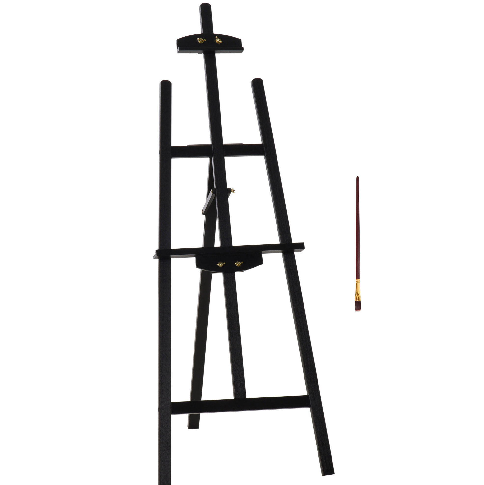 Staffelei Aus Kiefernholz 71,5x51,5x143 Cm Schwarz, Klappbar Und Verstellbar – Meubliv