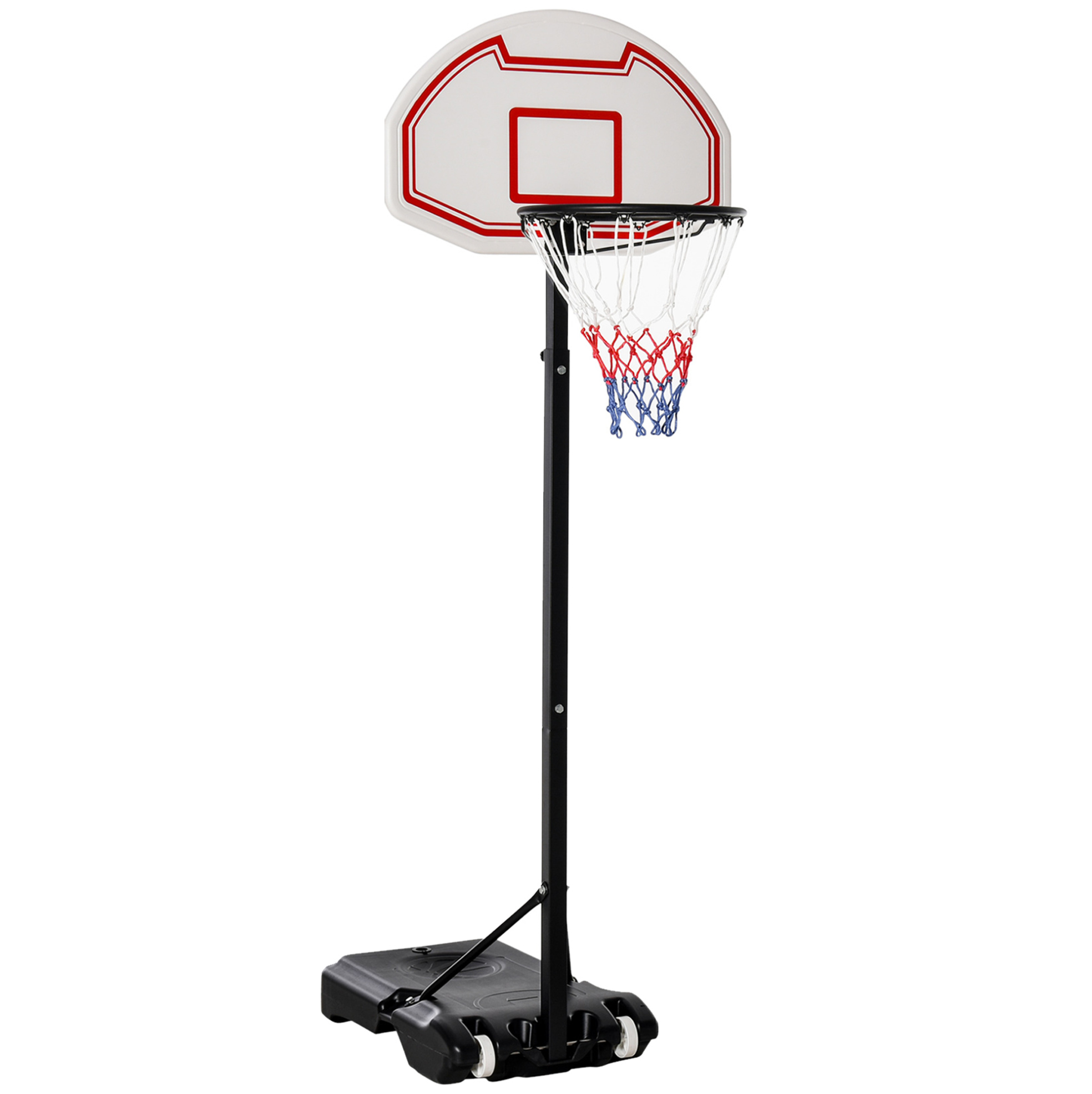 Kinder-basketballkorb 74x45x249 Cm Aus Schwarzem Stahl, Höhenverstellbar, Für Garten – Meubliv