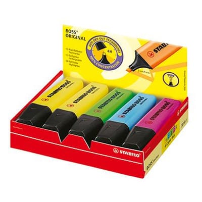 Textmarker BOSS ORIGINAL 70/10-1 2-5mm sortiert 10er-Pack