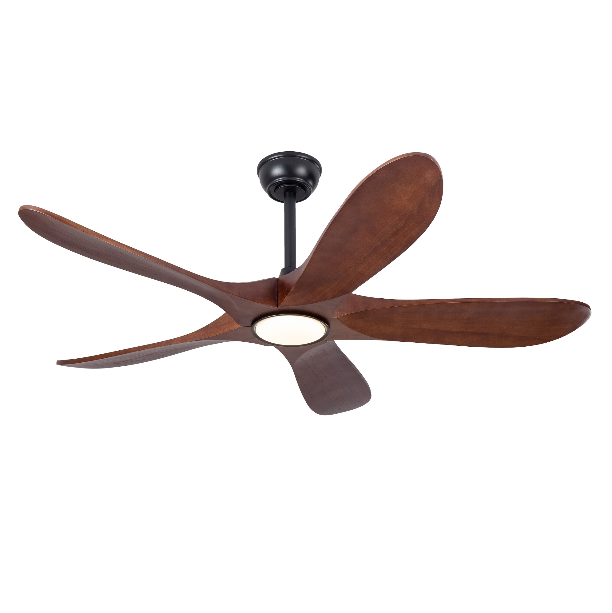 Ventilateur Plafond Éclairé Bois Brun 132x132x31cm 6 Vitesses Chambre