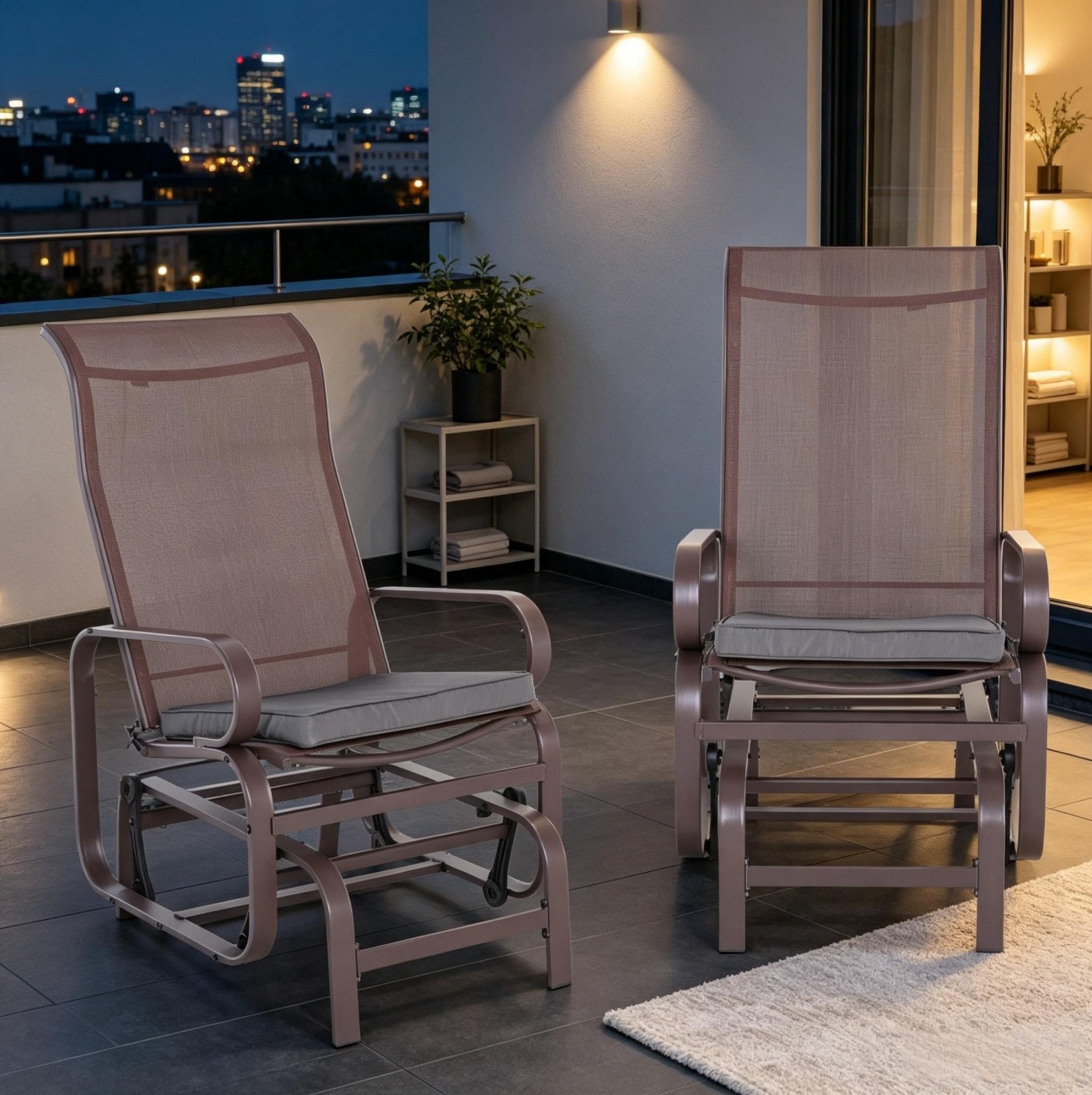 2er-set Outdoor-stuhlkissen 45x45x5 Cm Polyester Dunkelgrau Mit Bändern – Meubliv