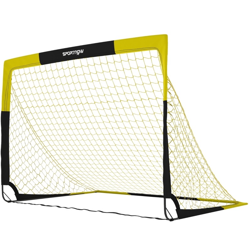 Pop-up-fußballtor 150x110x110 Cm Aus Fiberglas, Gelb, Faltbar Für Den Garten – Meubliv