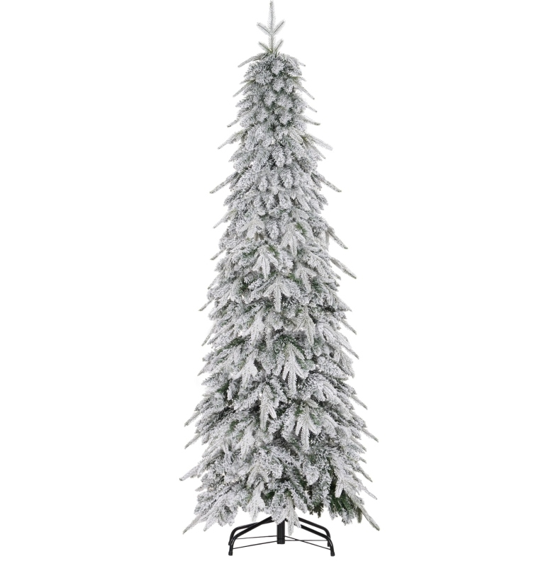 Künstlicher Weihnachtsbaum 180 Cm Aus Grünem Metall Mit Schnee-effekt, Selbstöffnend – Meubliv