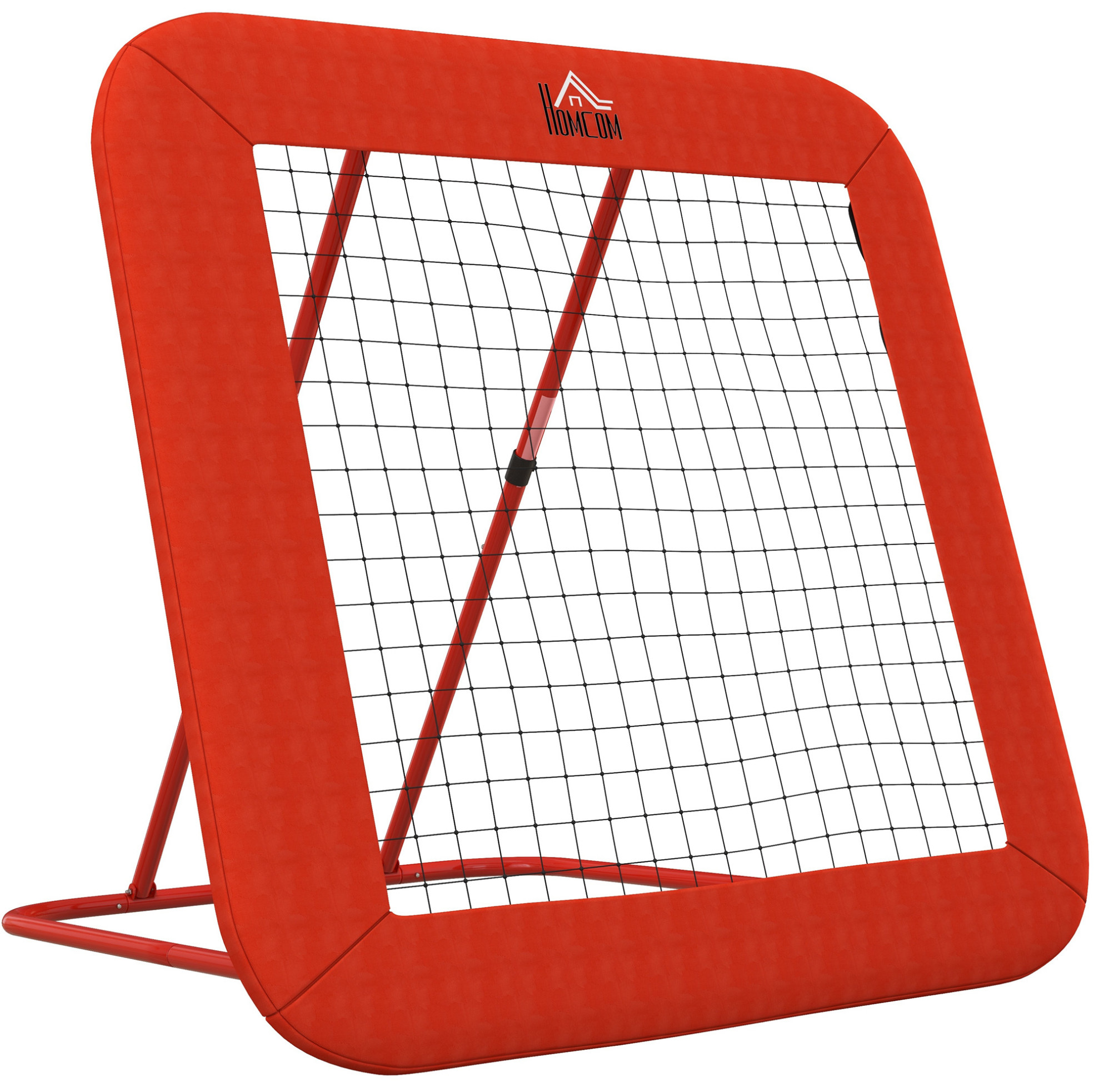 Rebounder Fußball 108x118x120 Cm Stahl Rot, Faltbar Und Verstellbar, Für Garten – Meubliv