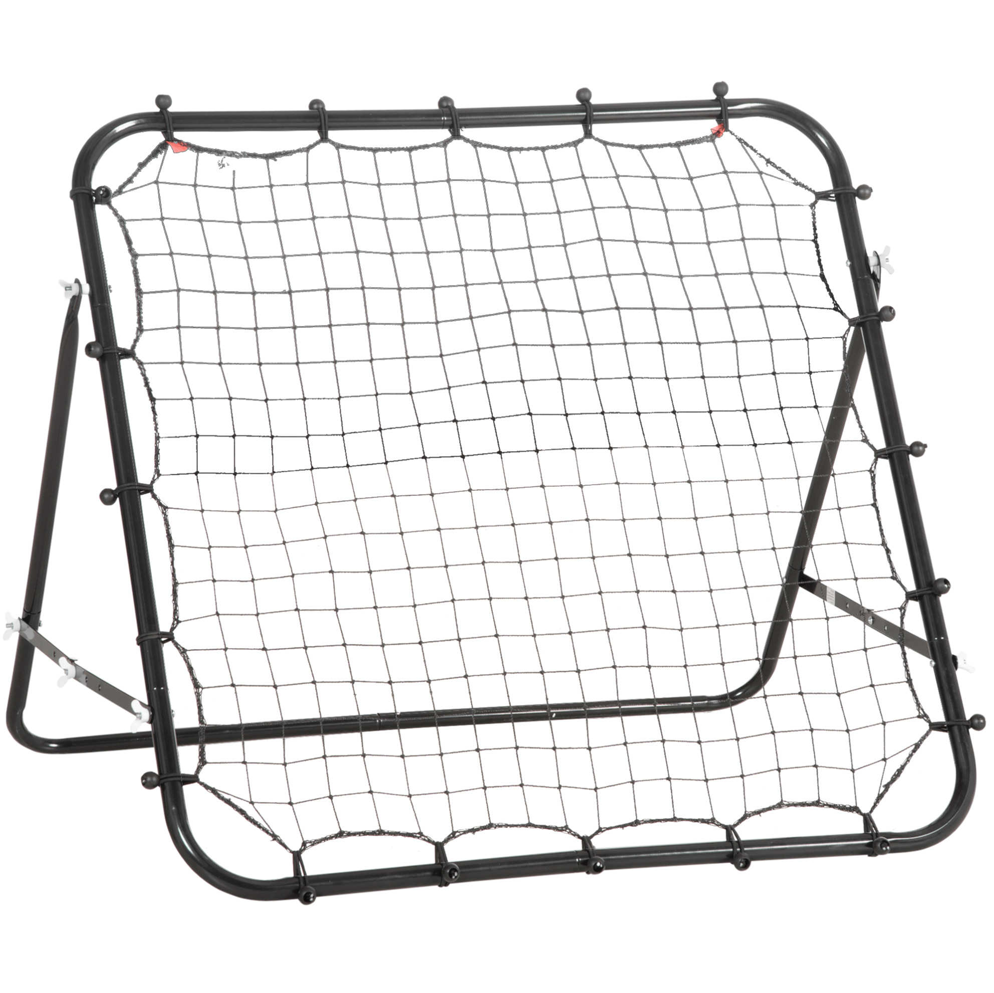 Fußball-rebounder 96x80x96 Cm Aus Schwarzem Stahl, Verstellbarer Winkel – Meubliv
