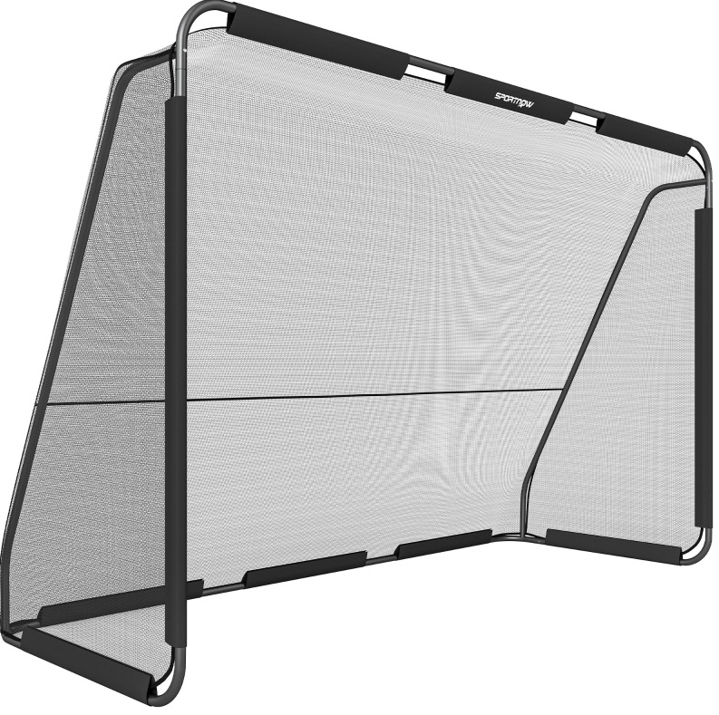 Fußballtor 300 X 200 Cm Aus Schwarzem Metall Mit Robustem Netz, Stabil Für Den Garten – Meubliv