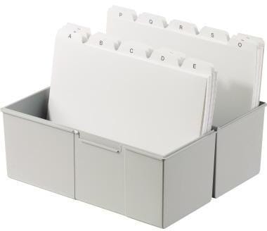 Karteikasten 975-11 DIN A5 quer max. 450 Karten PS lichtgrau