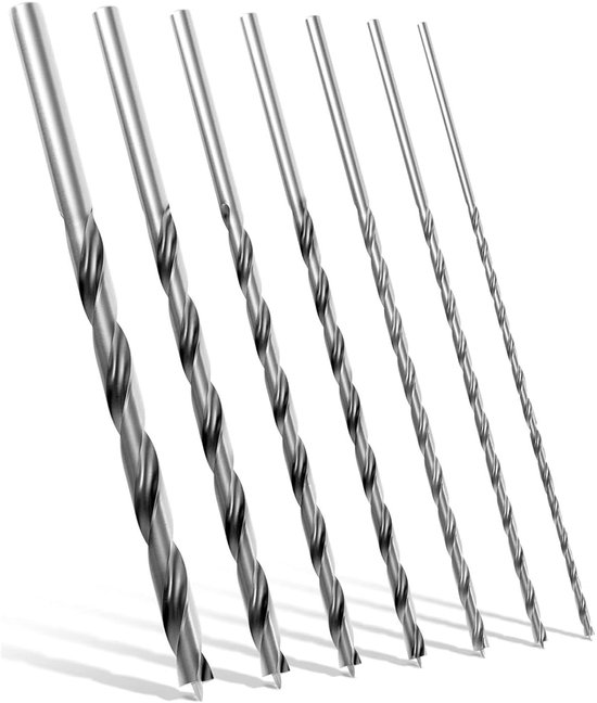 Bohrer-sets, 4, 5, 6, 7, 8, 10, 12 Mm X 300 Mm, Kohlenstoffstahl, Spiralbohrer Für Holzbearbeitung, Lange Bohrer-sets Für Präzises Bohren In Holz