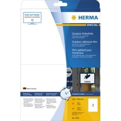 Folienetikett 9535 210x148mm weiß 20er-Pack