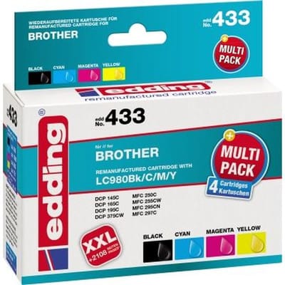 EDD-433 ersetzt Brother LC980BK/C/M/Y Multipack 4 - BK/C/M/Y
