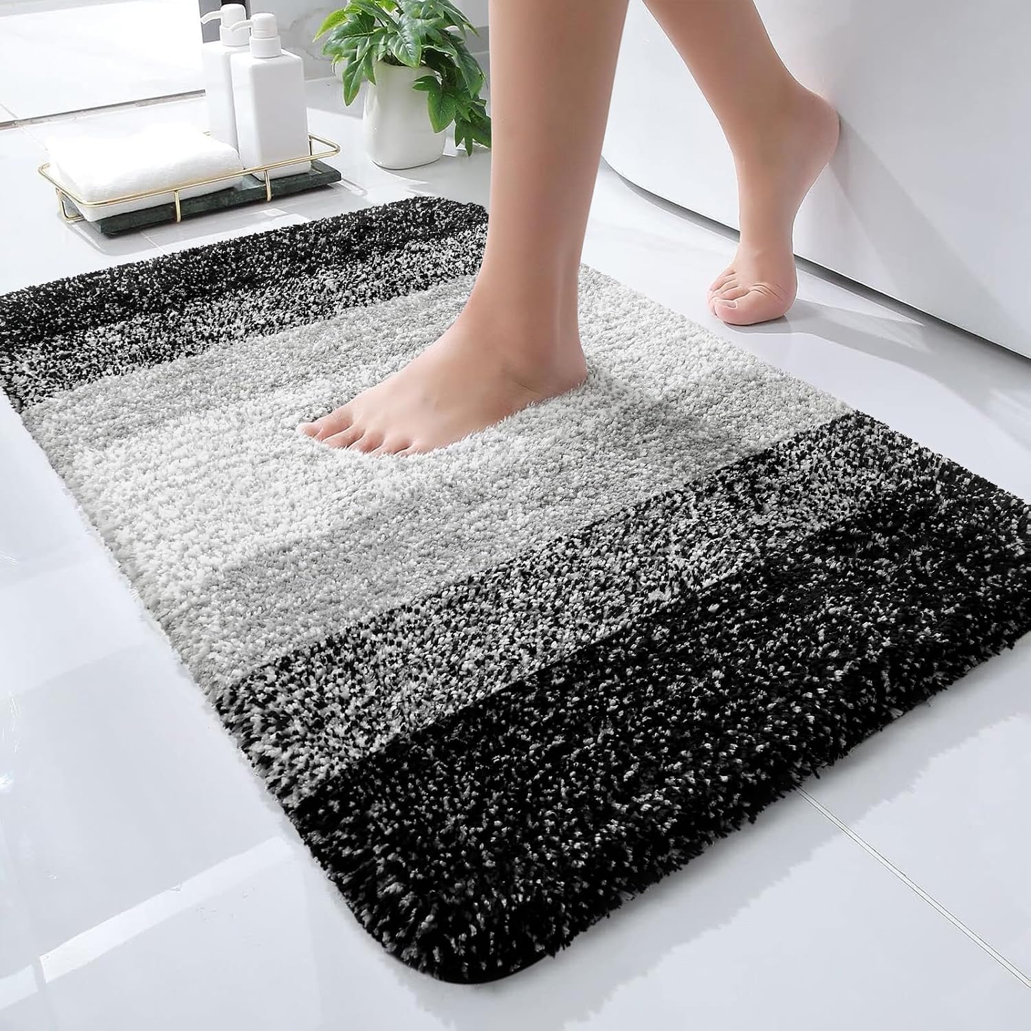 Badematte 61 X 41 Cm, Ultraweiche Und Saugfähige Mikrofaser-badematte, Gummi