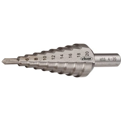 HSS-Stufenbohrer 4 – 20mm V2395, Gesamtlänge 75mm