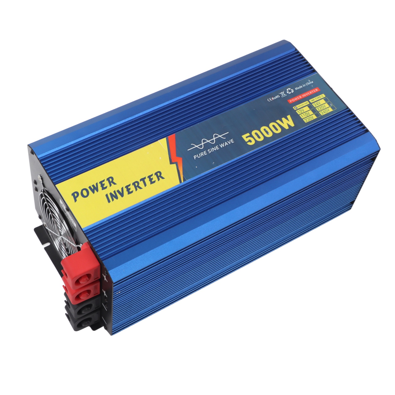 5000w Sinus-wechselrichter, Zwei Usb-anschlüsse Und Typ-c-schnellladefunktion, 24v Auf 230v Kfz-spannungswandler Für Solaranlagen Und Wohnmobile.