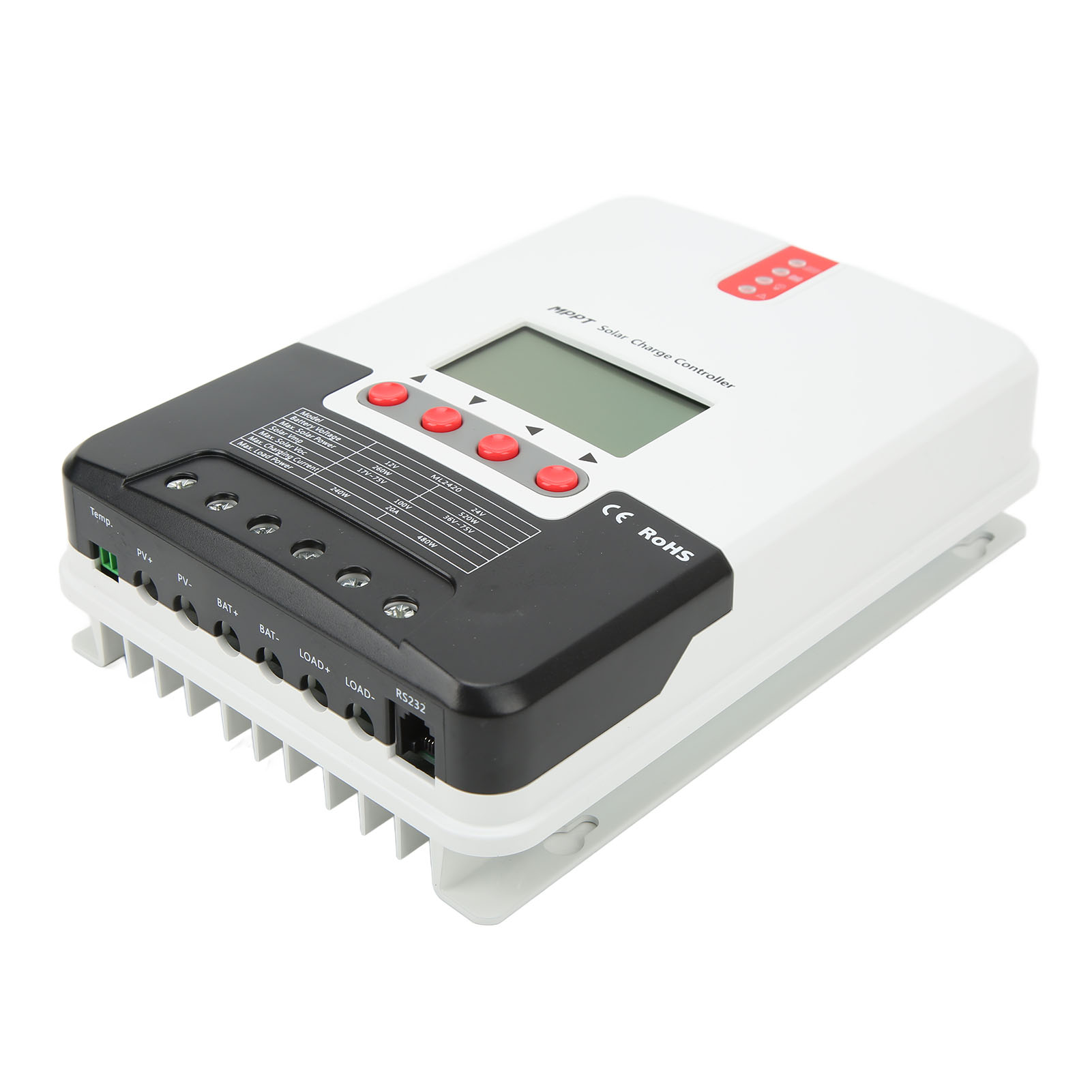 12v 24v 20a Mppt-solarladeregler Mit Lcd-bildschirm, Batterieschutz Und Entladeregler, Spannungsregler Für Solarmodule, Integrierte Schutzvorrichtung.