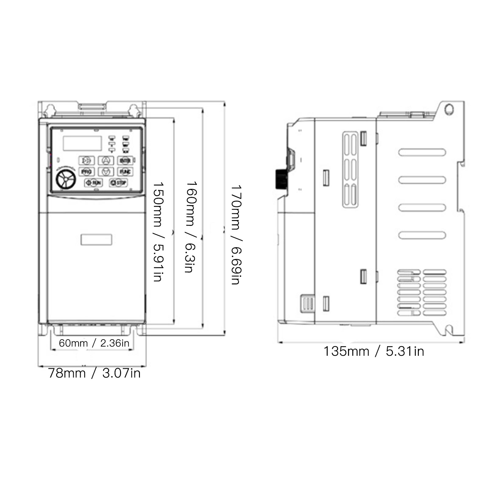 Einphasiger 220–240-v-frequenzumrichter Mit 2,2 Kw Ausgangsleistung, 1 Eingang, 3 Ausgänge, Pwm-steuerung, Drehzahlwandler Für Drehstrommotoren