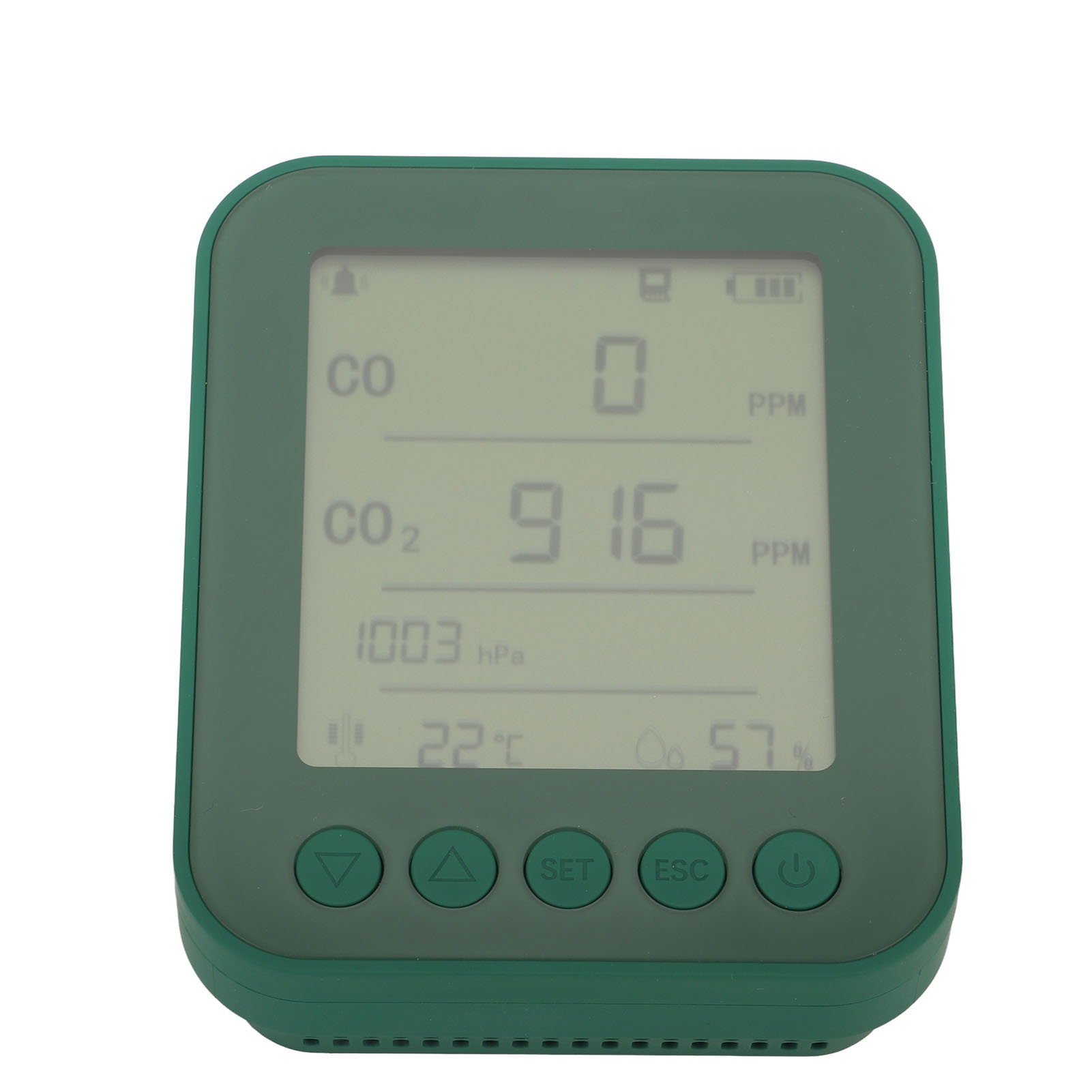 Multifunktionales Luftqualitätsmessgerät: Co2, Thermometer, Hygrometer, Barometer, Alarm, Abs-gehäuse, Für Autos, 5-v-netzteil