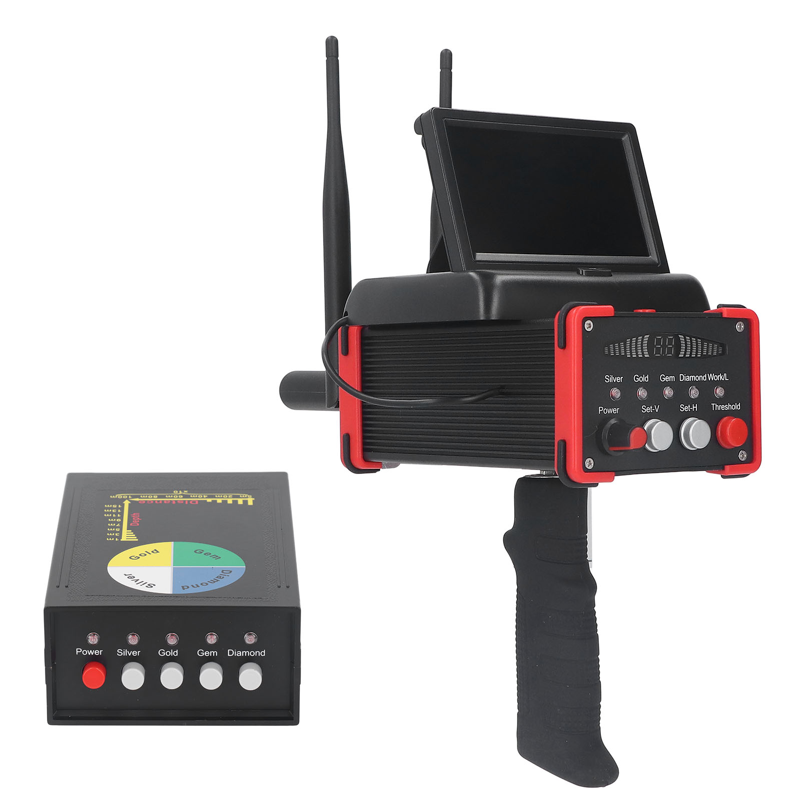 Faltbarer, Tragbarer Metalldetektor, Lcd-bildschirm Mit Großer Reichweite, Goldfinder Mit Zeiger, Wechselstrom 100–240 V, Eu-stecker, Für Den Außeneinsatz