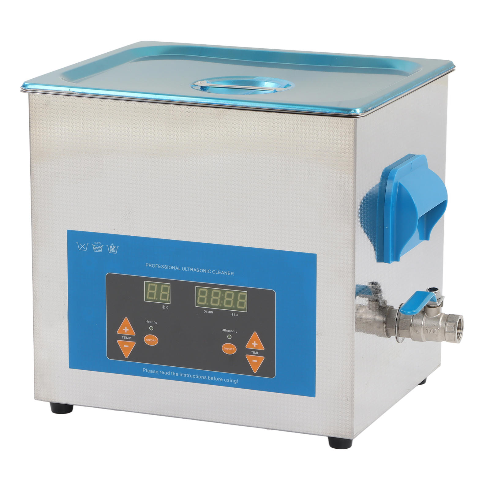 9-liter-ultraschallreiniger, 200 W, Edelstahl, 40 Khz Ultraschallreinigungsgerät Mit Heizung, Eu-stecker 220–240 V