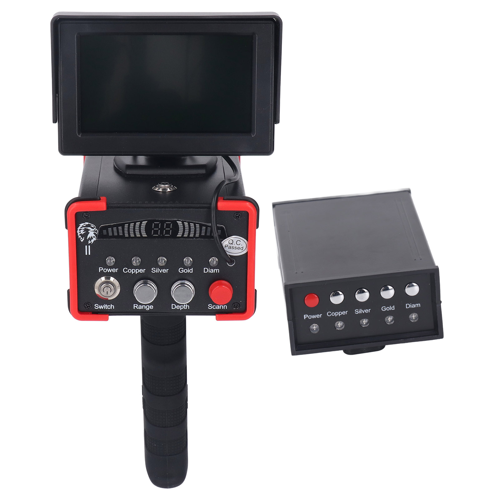 Hd-untergrundmetalldetektor Mit Lcd-bildschirm, Einstellbarer Suchtiefe, Farbnachtsicht, Netzteil (100–240 V), Eu-stecker