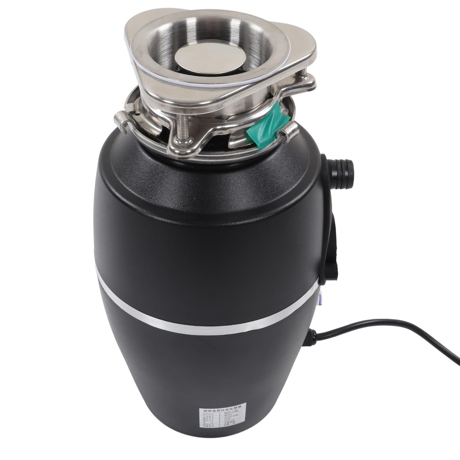 Schwarze 1-ps-küchenabfallzerkleinerungsanlage, Leise Und Präzise, 1300 Ml Zerkleinerungsgerät, Eu-stecker 110-240 V, Leistungsstarke Spülbeckenzerkleinerungsanlage.