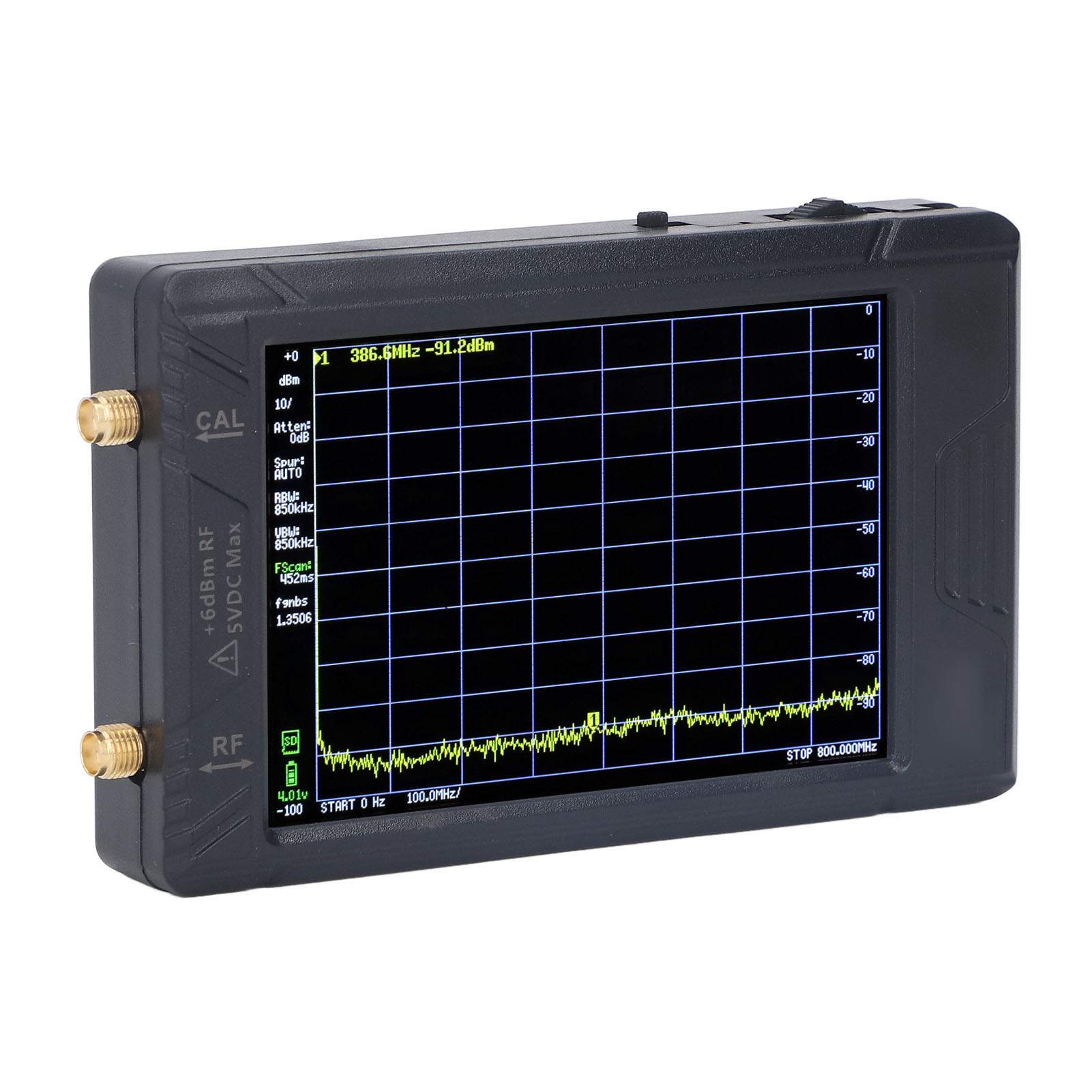 Tragbarer Spektrumanalysator 100 Khz–5,3 Ghz, 4-zoll-bildschirm, Umschaltbare Auflösung, Hochpräzise Hf-messung, Testgerät Für Drahtlose Frequenzen