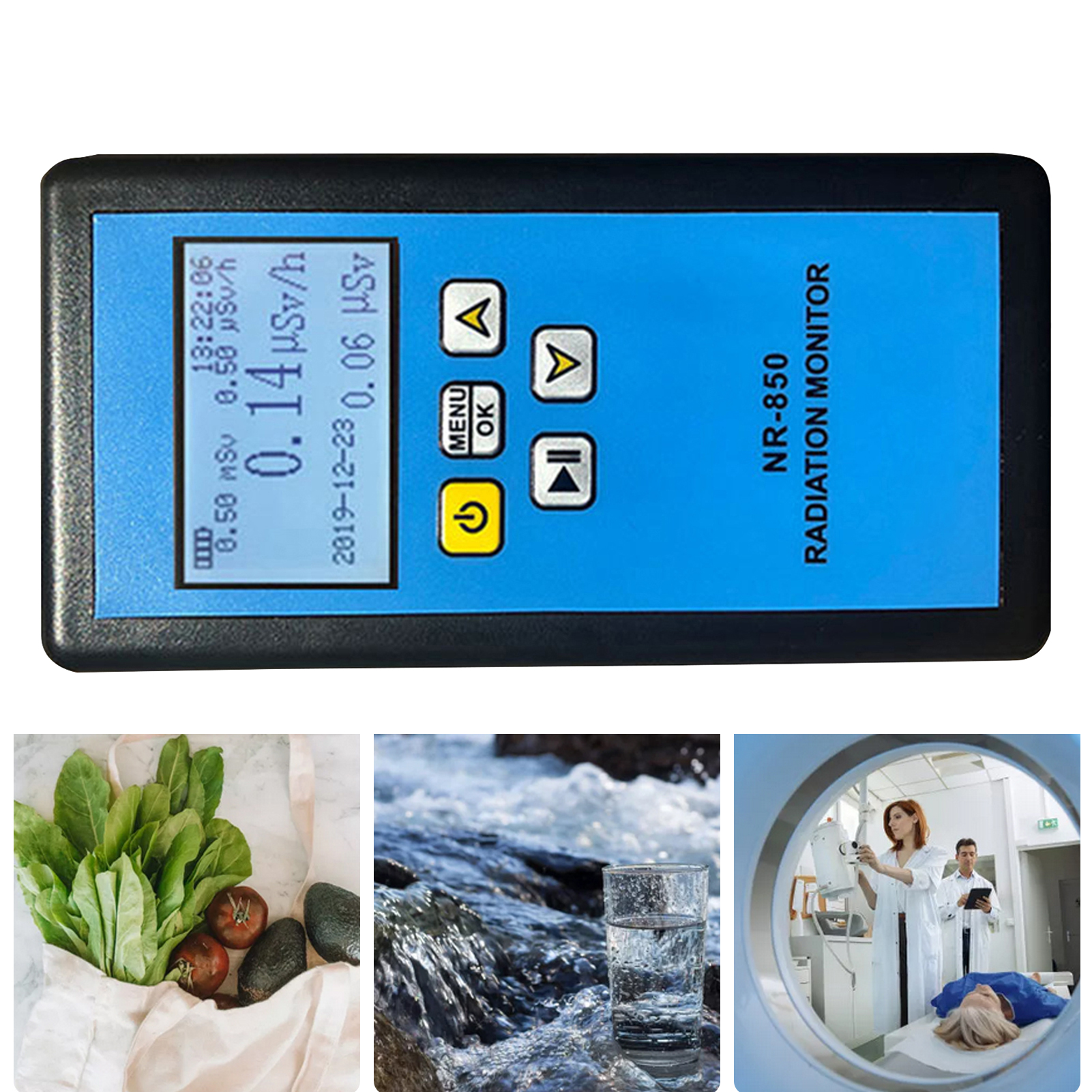 Nr 850 Kernstrahlungsdetektor, Ionisationstester Für Marmor, Radioaktivitätsmonitor Mit Akustischem, Optischem Und Vibrationsalarm, Lcd-bildschirm, Relativer Fehler ≤±10%.