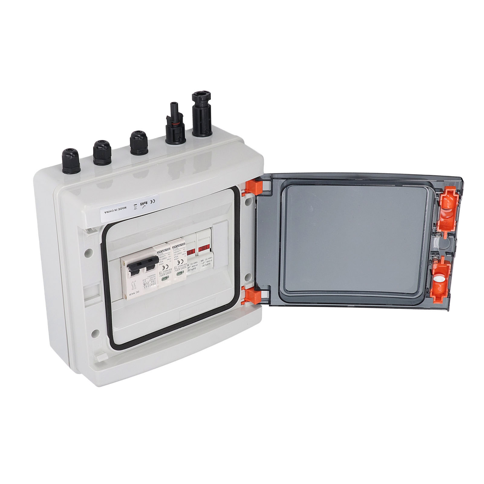 2-string-solar-kombinationsbox, 15a-sicherungen, Ip65-überspannungsschutz, Vorverdrahtetes Mc-kabel, 1 Eingang, 1 Ausgang, Dc1000v.