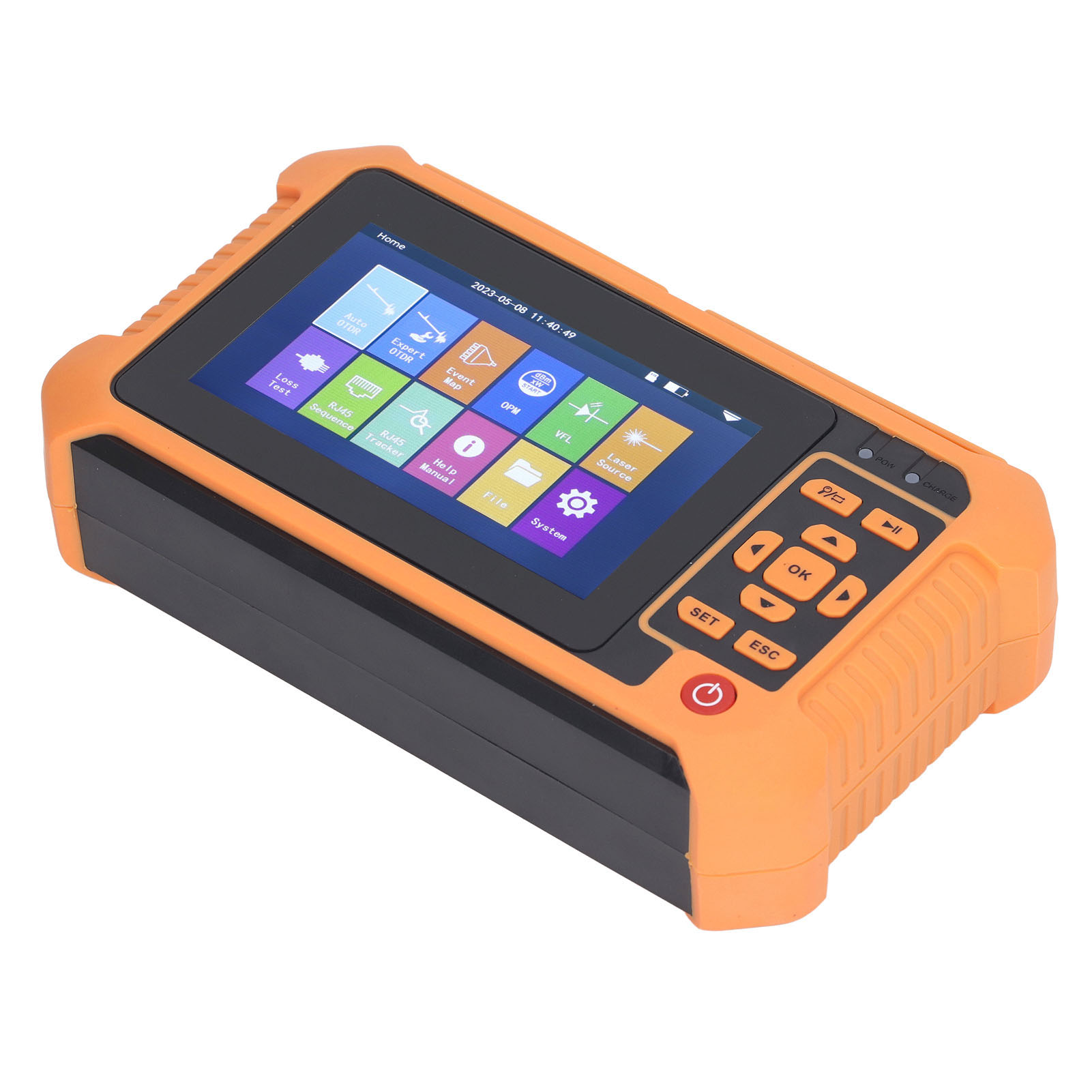 Otdr-glasfasertester Mit 4,3-zoll-lcd-bildschirm, Optischem Reflektometer, Leistungsmesser, 100-240v Eu-stecker, Netzwerkdiagnosegerät.
