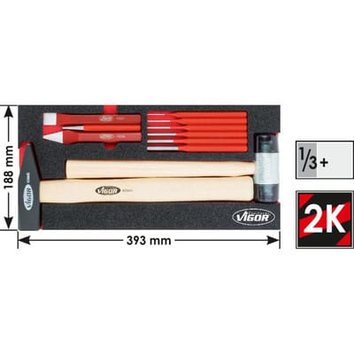 Zangen-, Hammer- und Meißel-Satz V50061, 11-teilig