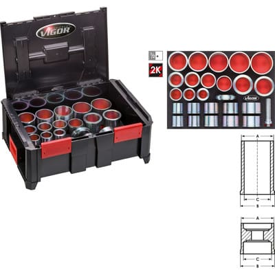 Multibox V4700-XL mit Zug- und Druckhülsen-Satz V5169, 26-teilig