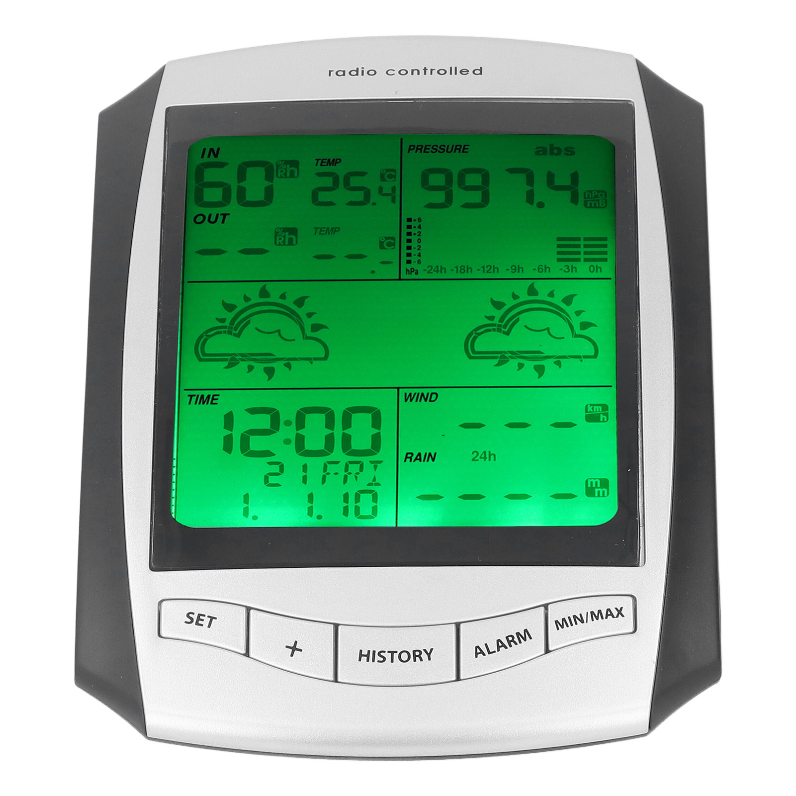 Drahtlose 433-mhz-wetterstation Mit Innen-/außenthermometer, Barometer Und Wettervorhersage Für Zuhause