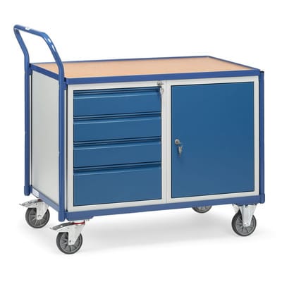 Tischwagen 2635, 1 Ebene / 4 Schubladen / 1 Flügeltür, Tragkraft 300kg