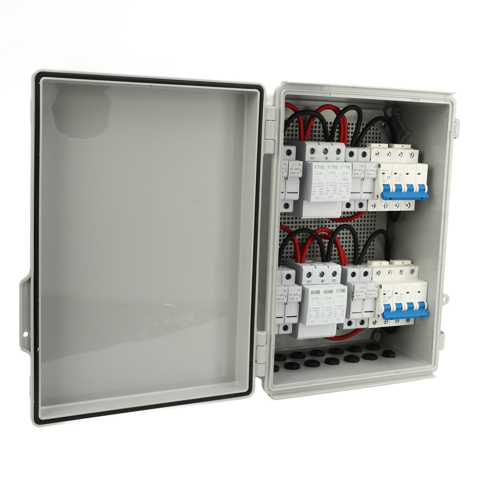 Solar-pv-anschlusskasten, 4 Eingänge, 2 Ausgänge, Ip65 Wasserdicht, Dc1000v Überspannungsschutz, Photovoltaik-kombinationskasten Für Solarmodule.