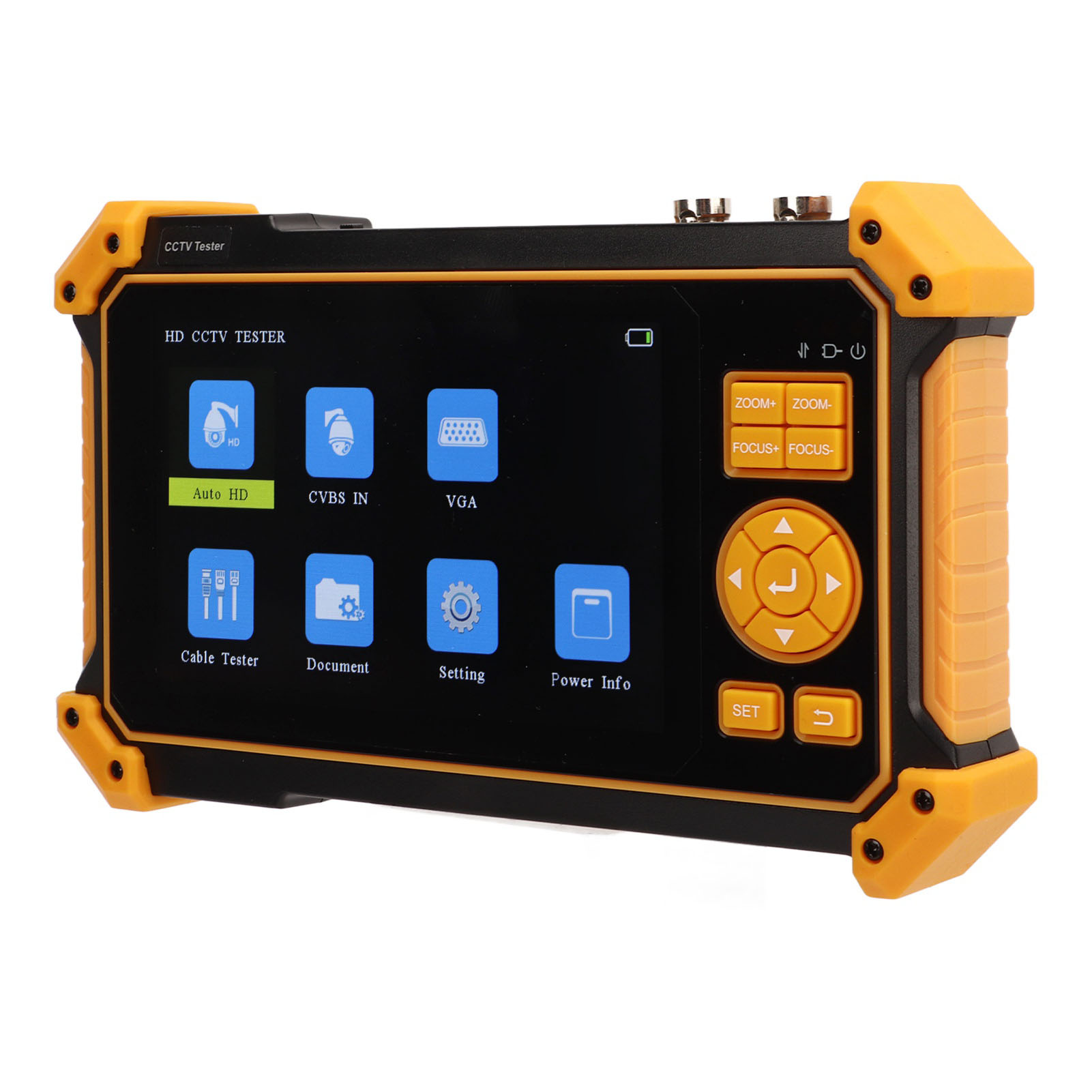 5-zoll-videotestbildschirm Für Überwachungskameras, Koaxialmonitor Mit Ahd-, Cvi-, Tvi-, Sdi-, Vga- Und Hdmi-eingang, 100–240-v-netzteil Mit Eu-stecker, Hd-überwachungsdiagnosegerät