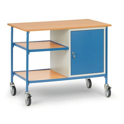 Rolltisch 5864, 3 Ebenen, Flügeltür, Tragkraft 150kg