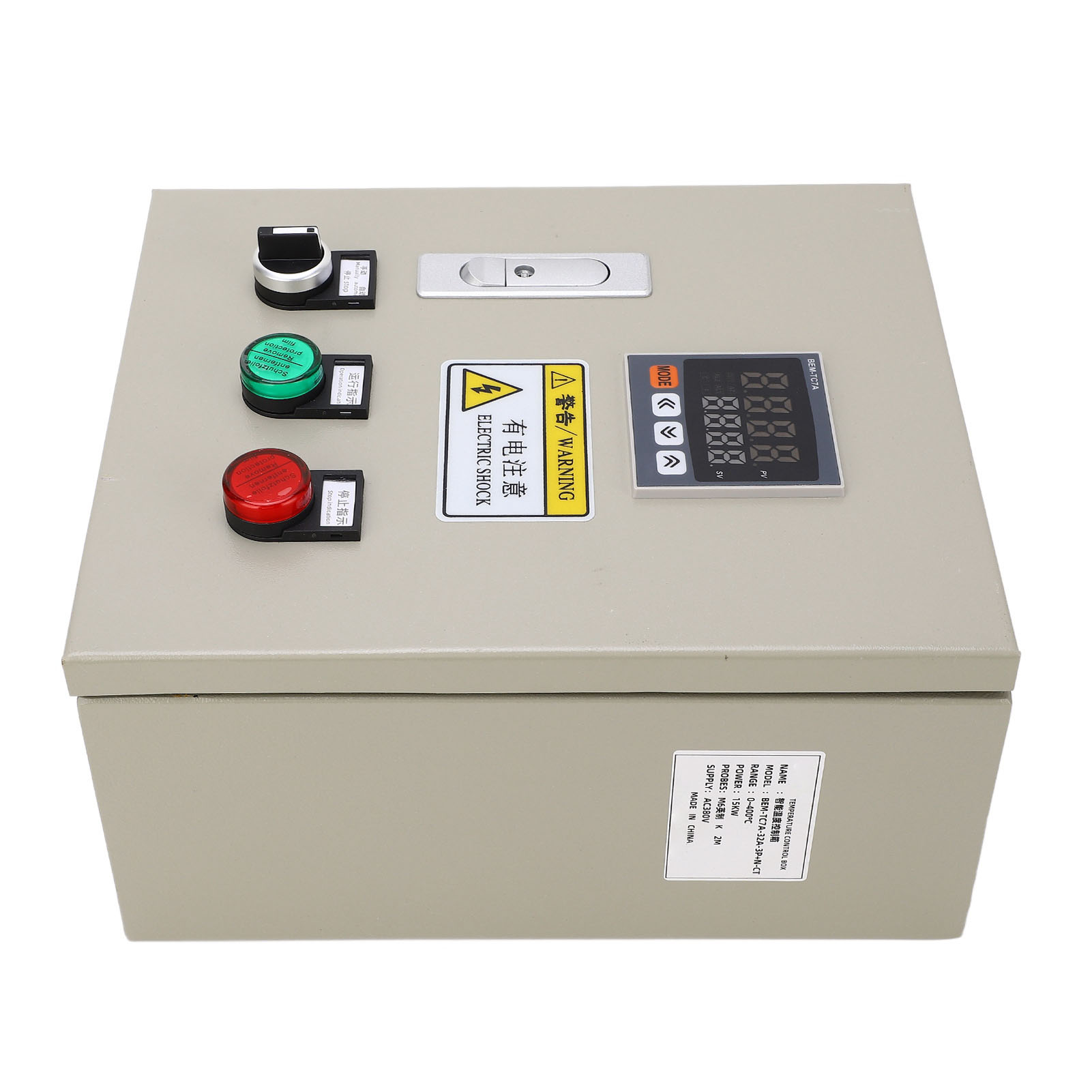 Intelligenter 15-kw-thermostat (380 V Wechselstrom), Dreiphasiger Pid-regler, Temperaturregelbox Mit Thermoelement Typ K M6 2m, 2-meter-sonde, Präzise Heizungsregelung.