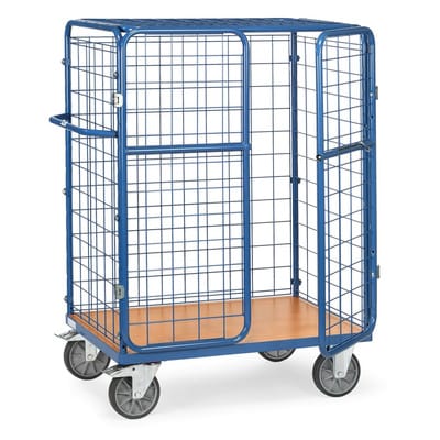 Paketwagen 8481-3D, Drahtgitterwände, Doppelflügeltüren, Dach, Tragkraft 600kg