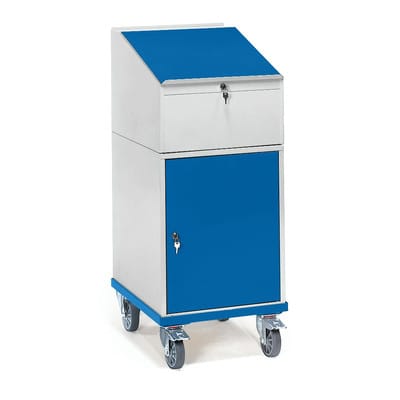 Rollschrank mit Schreibpult 2448, Flügeltür, Tragkraft 150kg