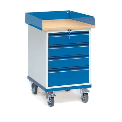 Rollschrank mit Arbeitsplatte 2446, 4 Schubladen, Tragkraft 150kg