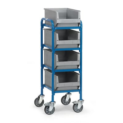 Beistellwagen 32921, 4 starre Ebenen mit Kästen, Tragkraft 250kg