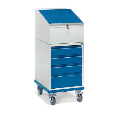 Rollschrank mit Schreibpult 2449, 4 Schubladen, Tragkraft 150kg