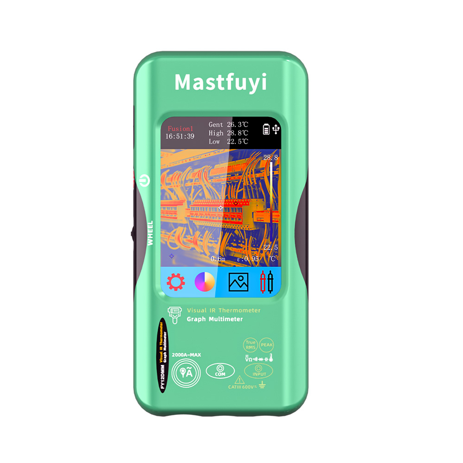 2-in-1 Wärmebildkamera-multimeter, 320x320 Pixel Touchscreen, 3,98-zoll-ac/dc-spannungsmessung Bis 1000 V Für Diagnosezwecke