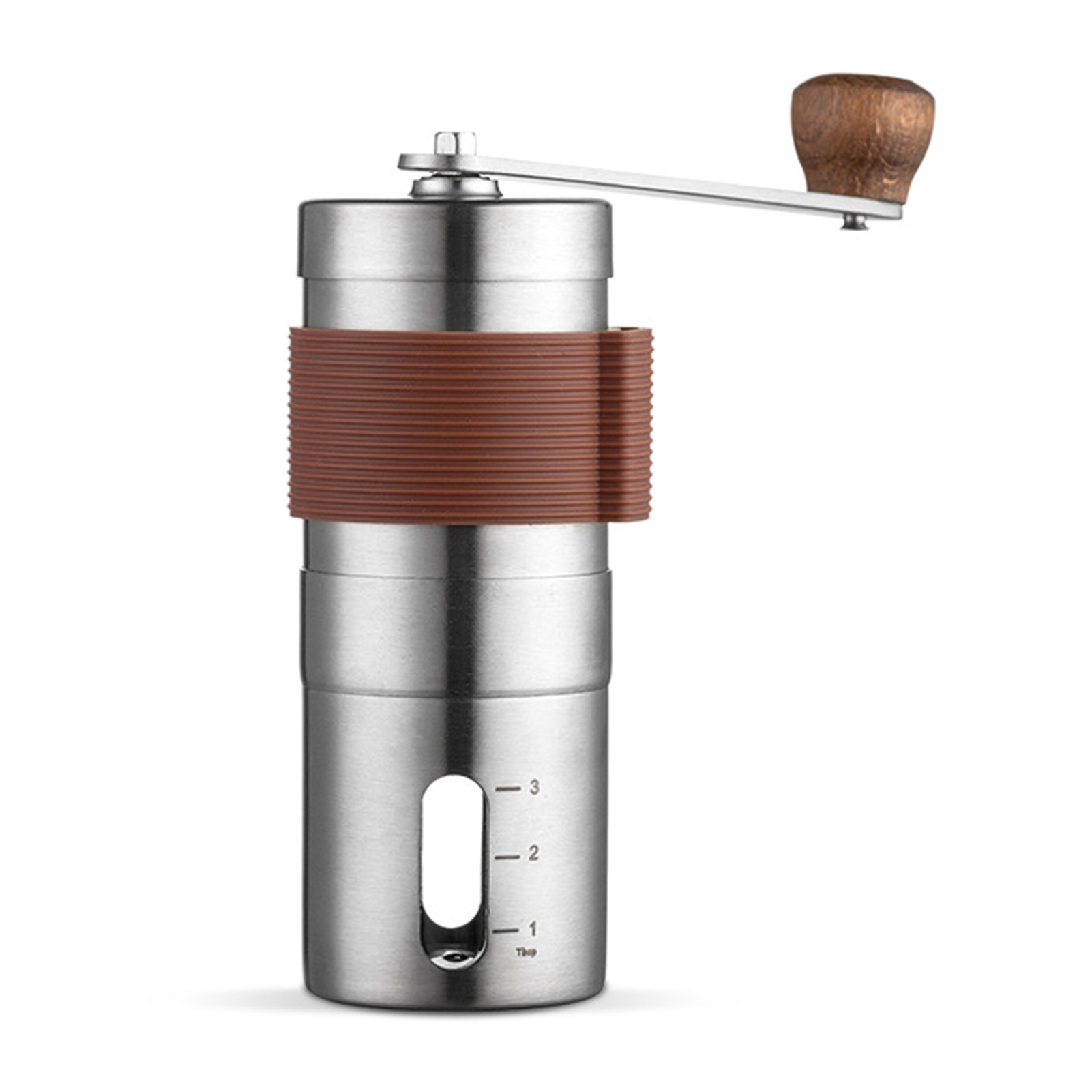 138-mm-handkaffeemühle Mit Verstellbarem Keramikmahlwerk Und Edelstahlgehäuse Für Camping Und Wandern