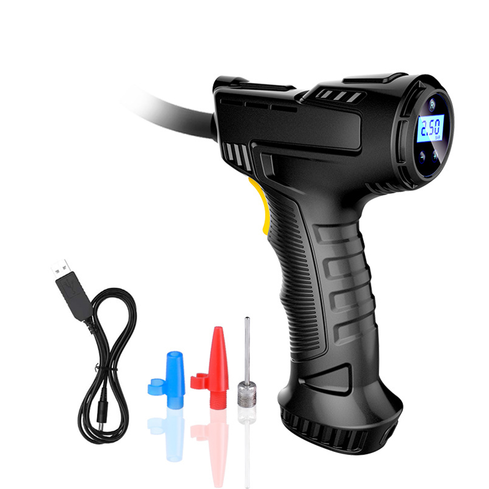 Akku-reifenfüller, Tragbarer Auto-luftkompressor 155 X 65 X 210 Mm, 2000 Mah, 100 W, Digitales Led-manometer