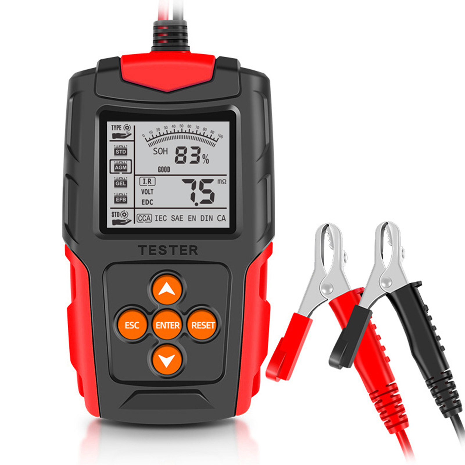 12v/24v Autobatterietester Mit 2,7-zoll-lcd-bildschirm, Kaltstartstromanalysator Für Die Diagnose Von Pkw, Lkw Und Motorrädern