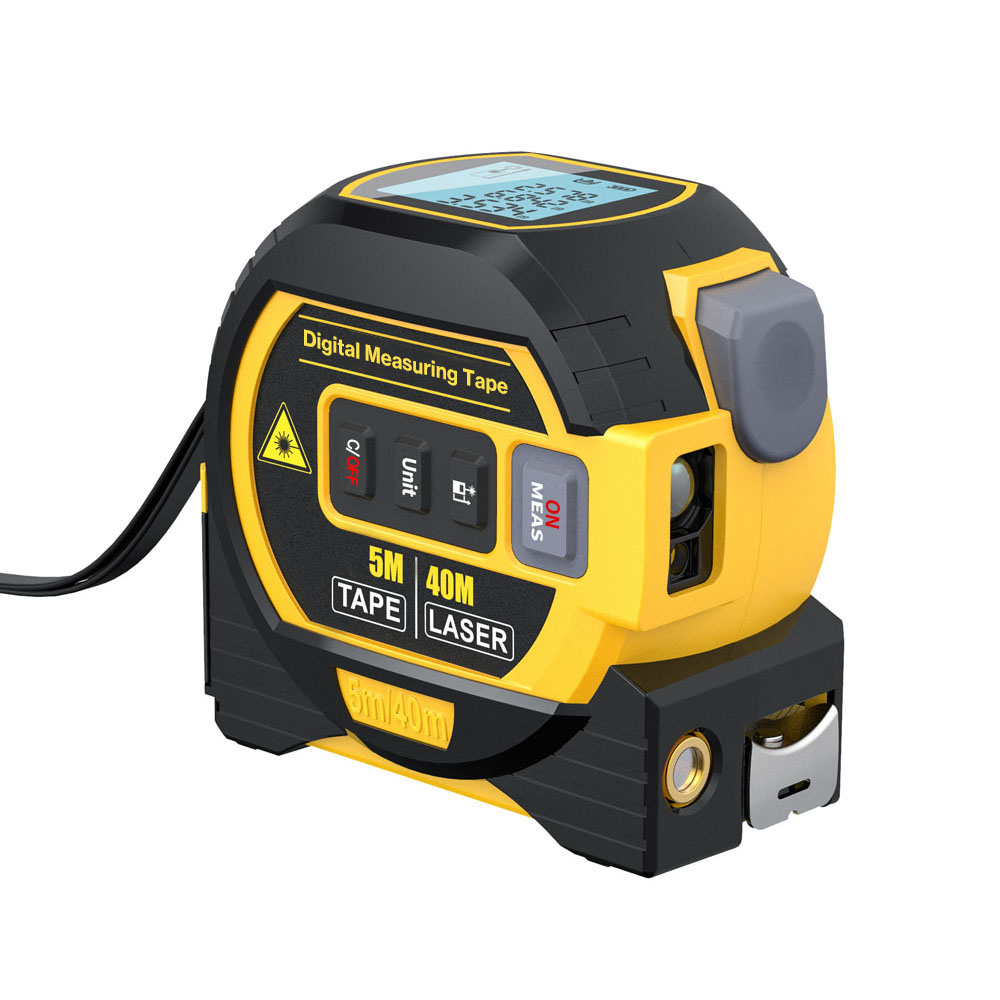 60-m-laser-entfernungsmesser, ±2 Mm Genauigkeit, 5-m-bandmaß, Oberflächen- Und Volumenmessung Für Baustellen